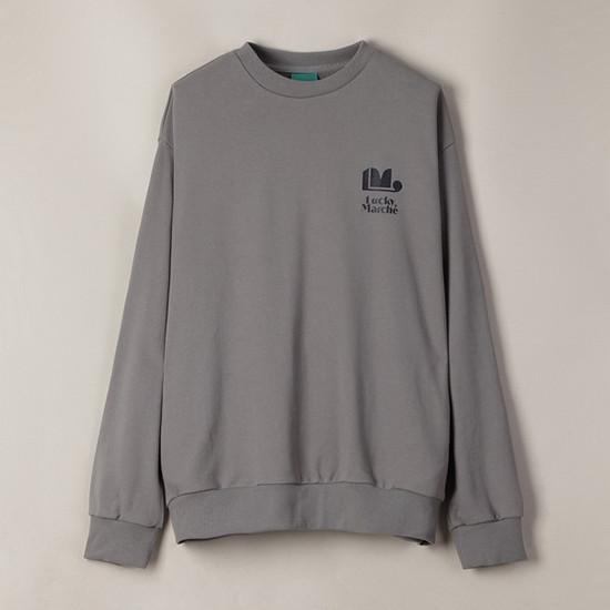 럭키마르쉐(LUCKYMARCHE) 오버사이즈 마르쉐 슈에뜨 스웻셔츠_LQTAW20100GYX