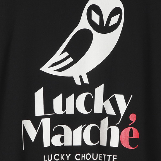 럭키마르쉐(LUCKYMARCHE) 오버사이즈 마르쉐 슈에뜨 스웻셔츠_LQTAW20100BKX