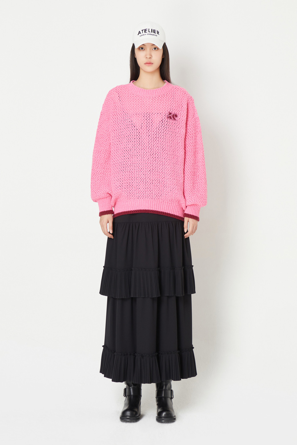 LUCKY CHOUETTE - 스웨터 - Color Block Hem Pullover