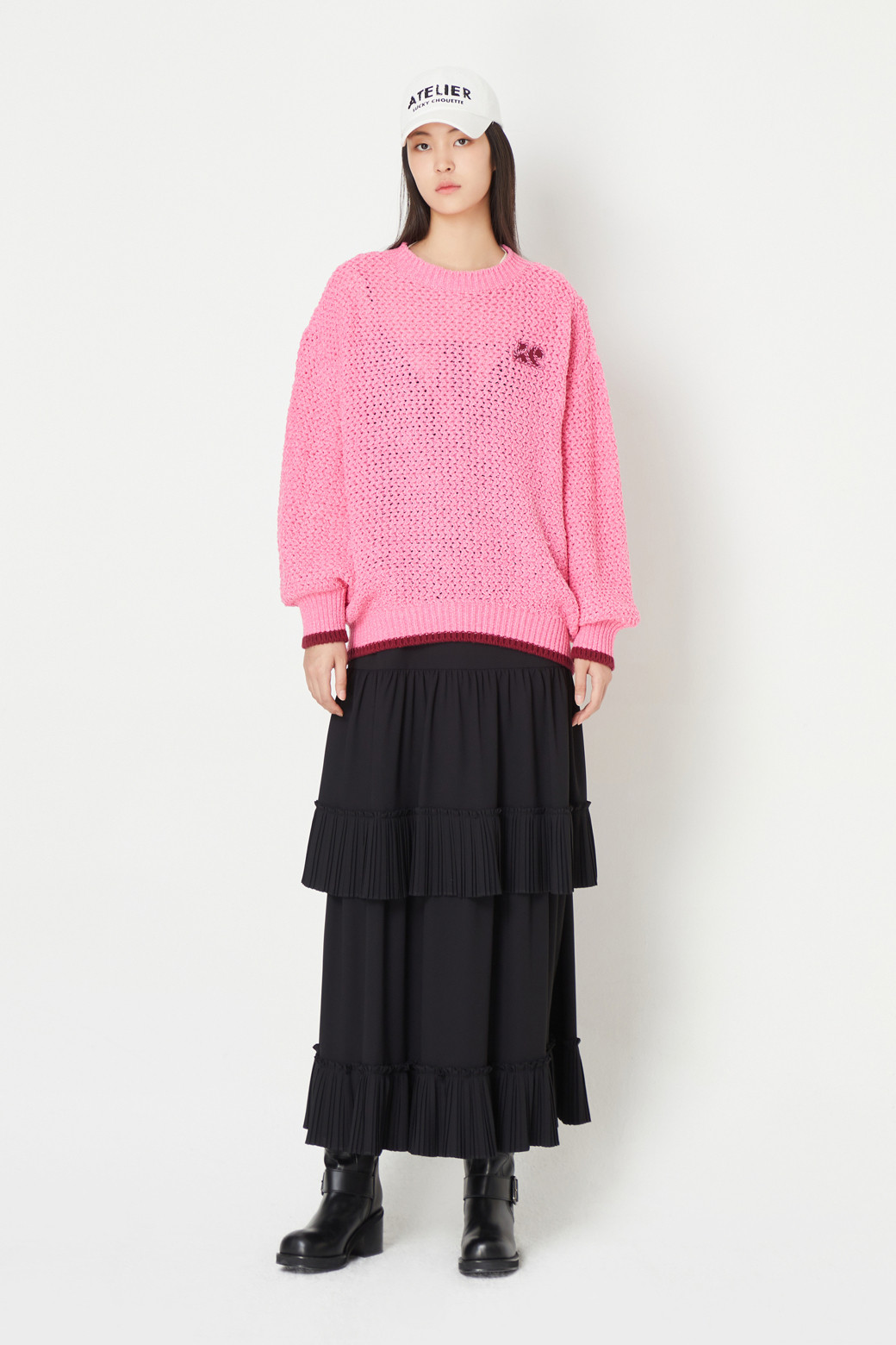 LUCKY CHOUETTE - 스웨터 - Color Block Hem Pullover