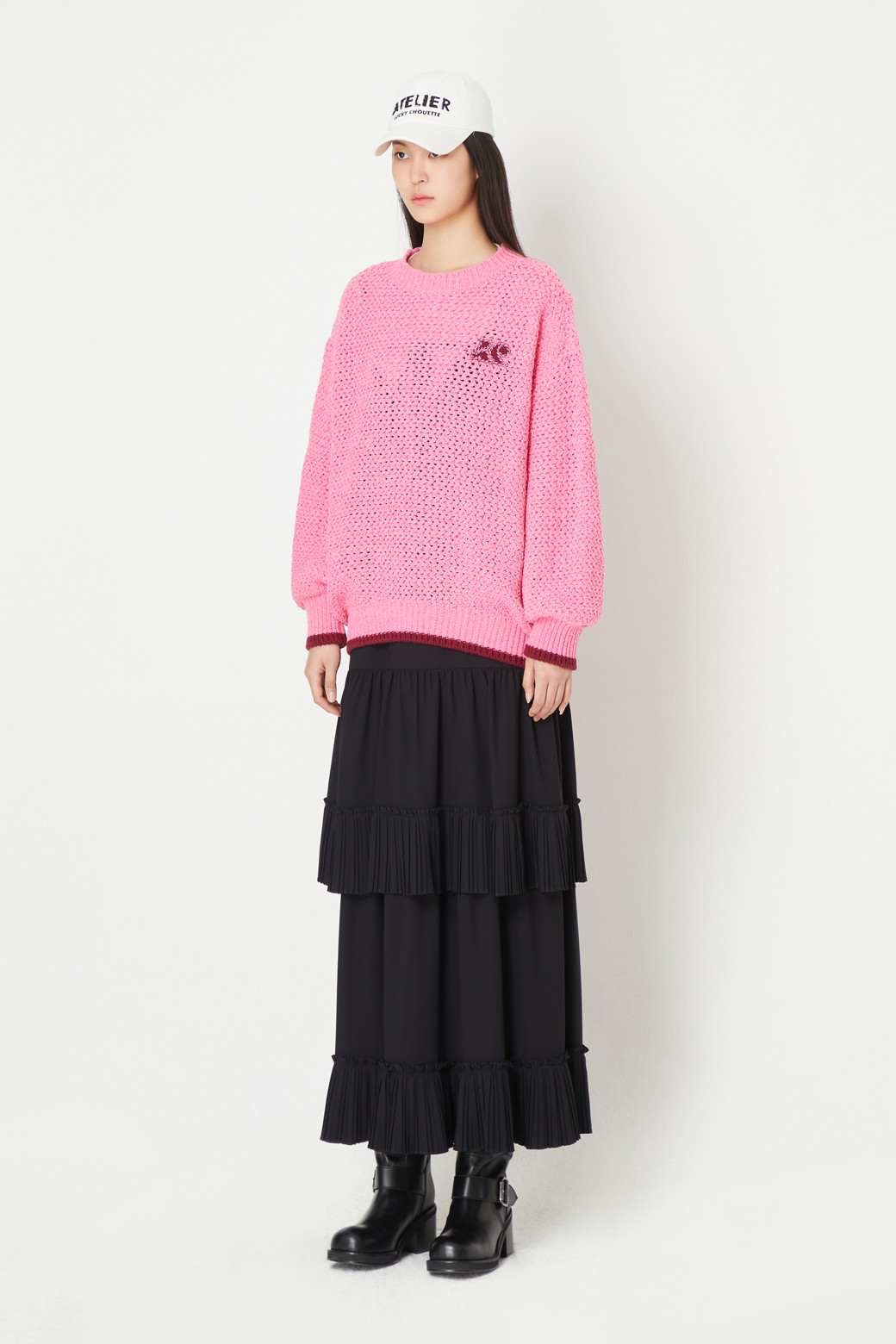 LUCKY CHOUETTE - 스웨터 - Color Block Hem Pullover