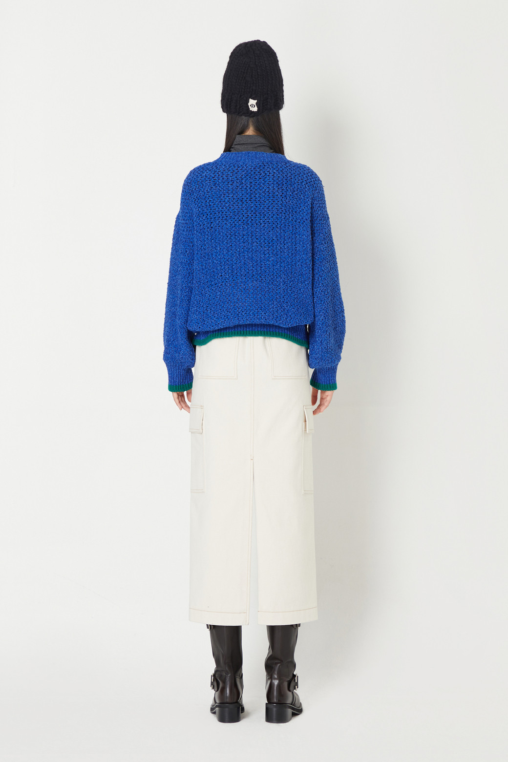 LUCKY CHOUETTE - 스웨터 - Color Block Hem Pullover