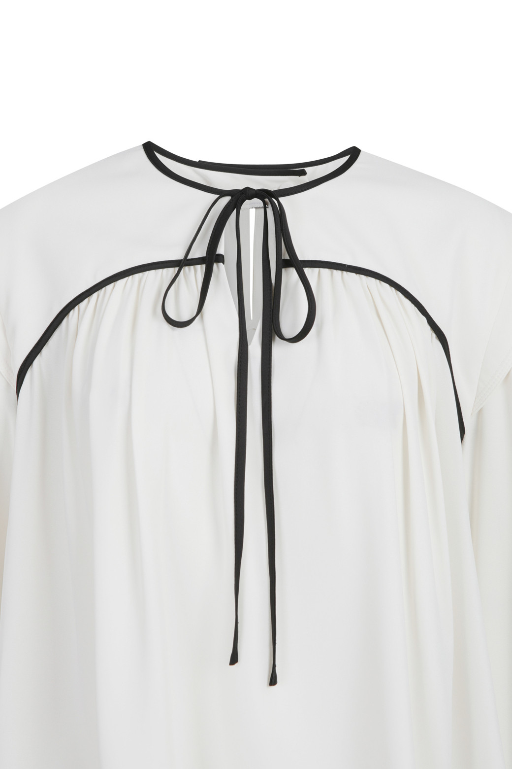 LUCKY CHOUETTE - 블라우스 - Coloring Point Polyester Long-Sleeved Blouse