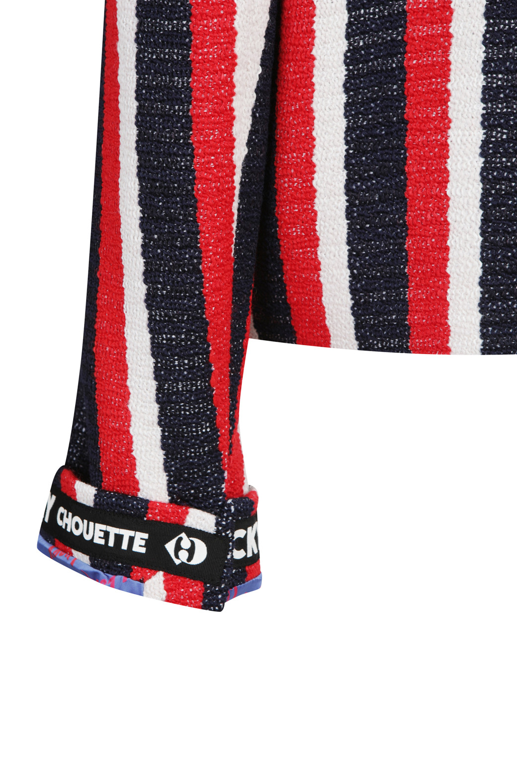 Rugby Stripe Collarless Tweed Jacket_LUCKY CHOUETTE