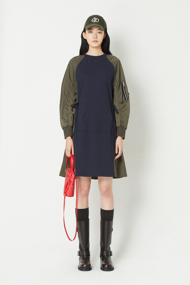 LUCKY CHOUETTE - 원피스 - Jersey Woven Mix Dress