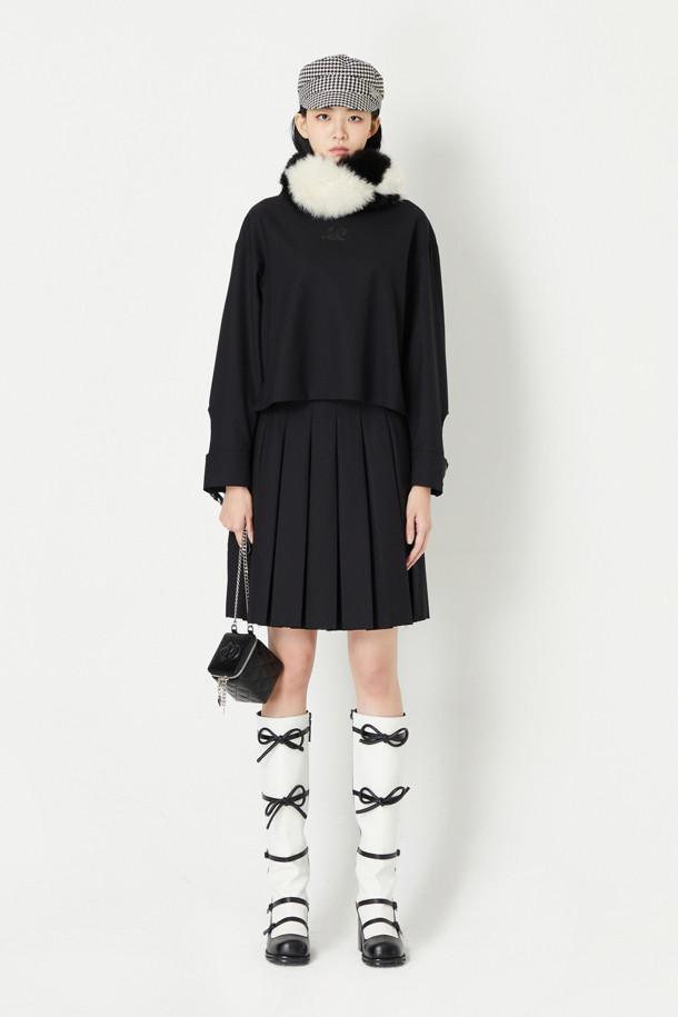 LUCKY CHOUETTE - 미디스커트 - Pleats Mid Skirt