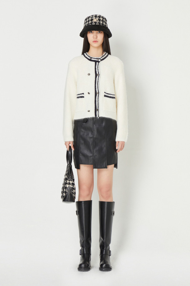 LUCKY CHOUETTE - 미니스커트 - Fake Leather H Line Skirt