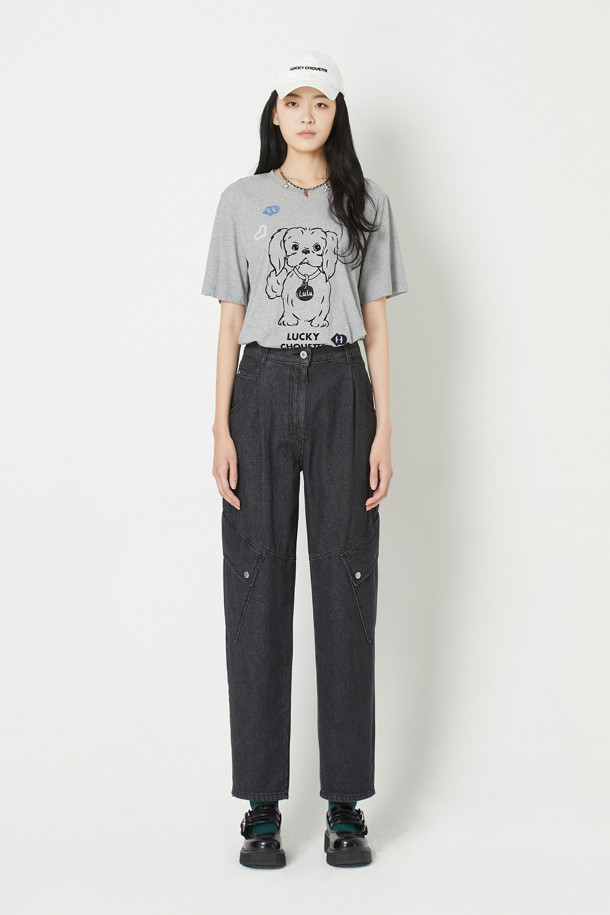 LUCKY CHOUETTE - 스커트/팬츠 - Baggy Fit Cargo Denim Pants