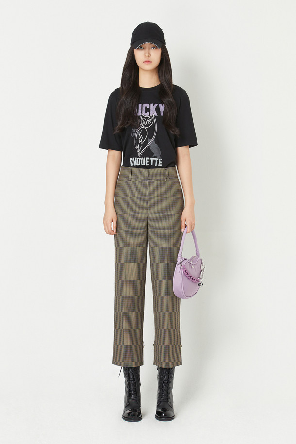 LUCKY CHOUETTE - 스커트/팬츠 - Back Cabra Button Point Check Pants