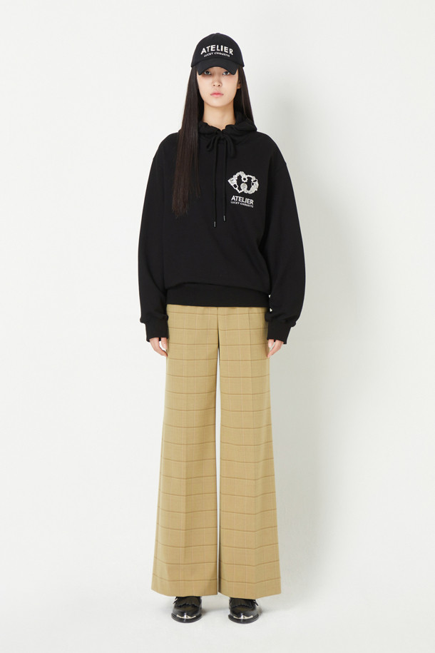 LUCKY CHOUETTE - 스커트/팬츠 - [Atelier] Double Waist Band Wide Pants (Checkered)