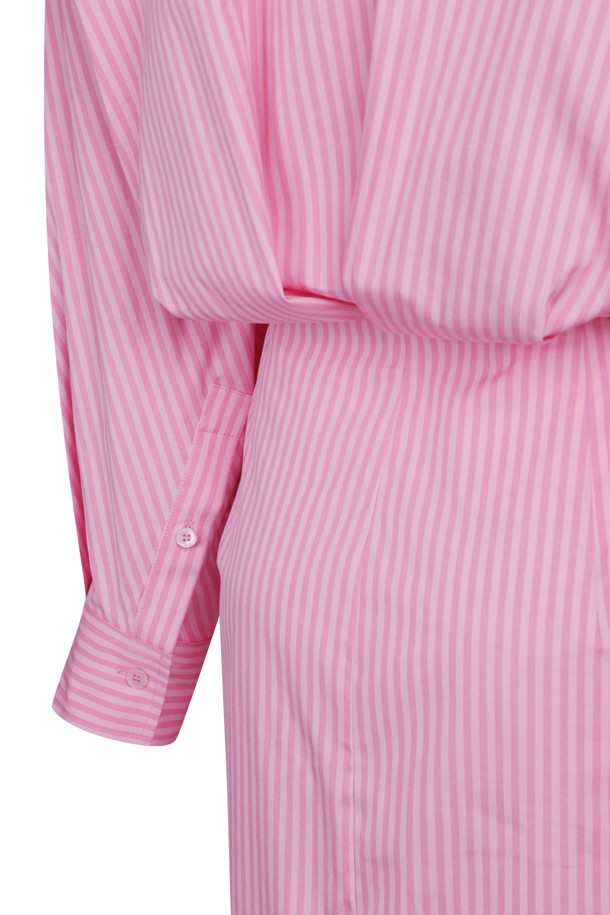 LUCKY CHOUETTE - 원피스 - Ribbon Point Striped Shirt Type Dress