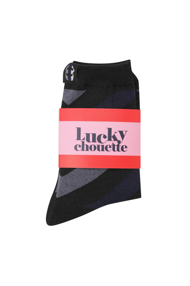 LUCKY CHOUETTE - 양말 - Diagonal line Stripe Metal Socks