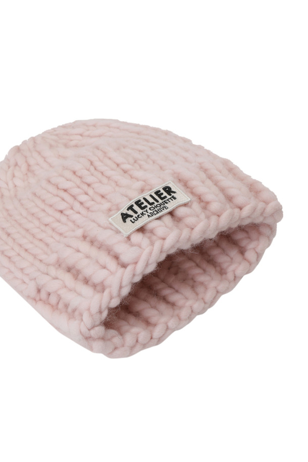 LUCKY CHOUETTE - 모자 - [Atelier] Emblem Point Knit Beanie 