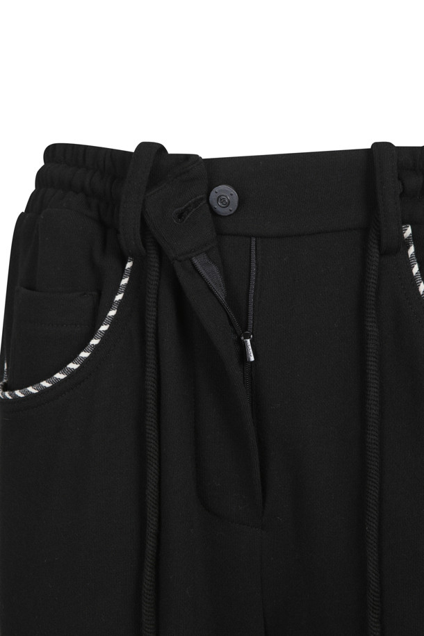 LUCKY CHOUETTE - 롱/미디팬츠 - Side Block Point Jersey Jogger Back Banding Pants