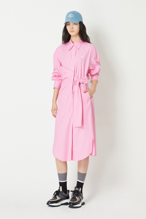 LUCKY CHOUETTE - 원피스 - Ribbon Point Striped Shirt Type Dress