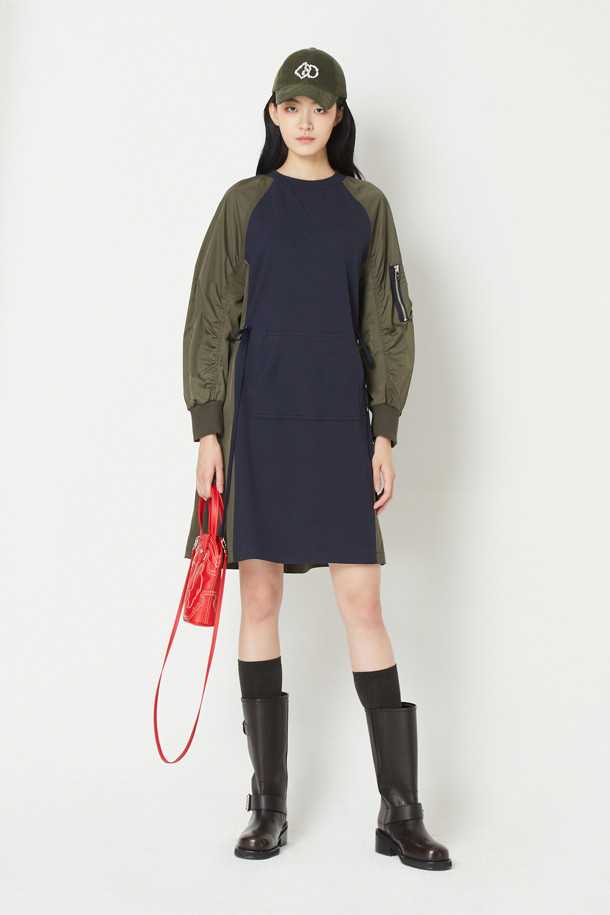 LUCKY CHOUETTE - 원피스 - Jersey Woven Mix Dress