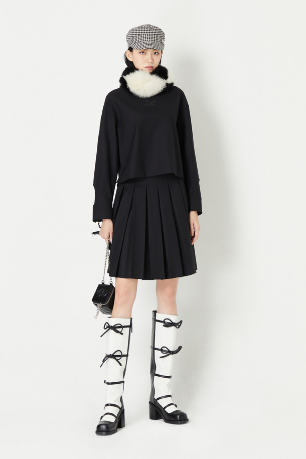 LUCKY CHOUETTE - 미디스커트 - Pleats Mid Skirt