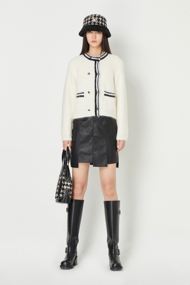 LUCKY CHOUETTE - 미니스커트 - Fake Leather H Line Skirt