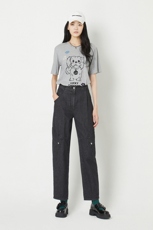 LUCKY CHOUETTE - 스커트/팬츠 - Baggy Fit Cargo Denim Pants