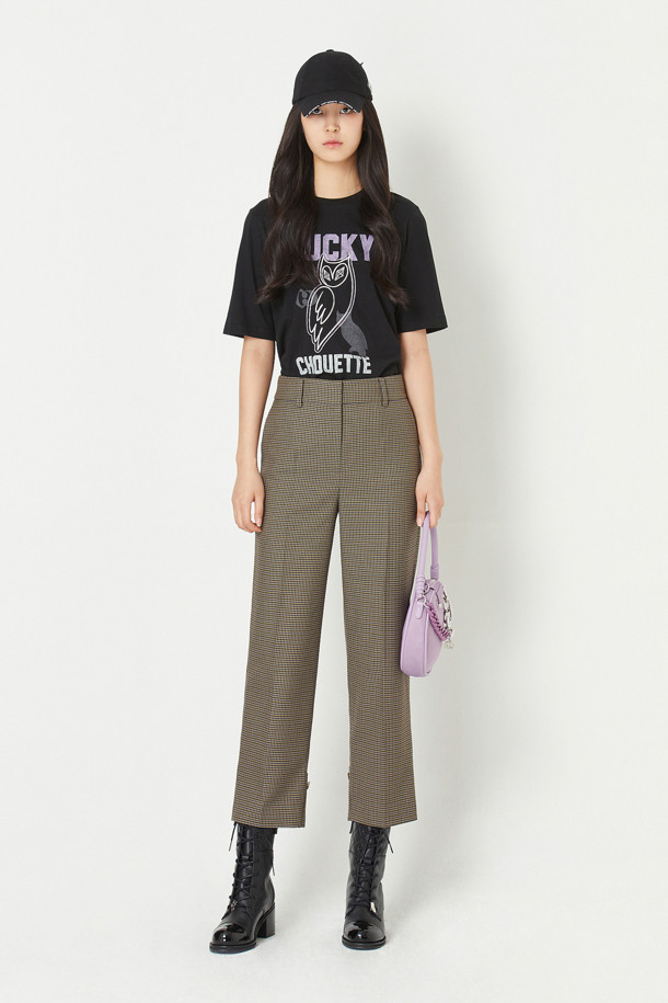 LUCKY CHOUETTE - 스커트/팬츠 - Back Cabra Button Point Check Pants