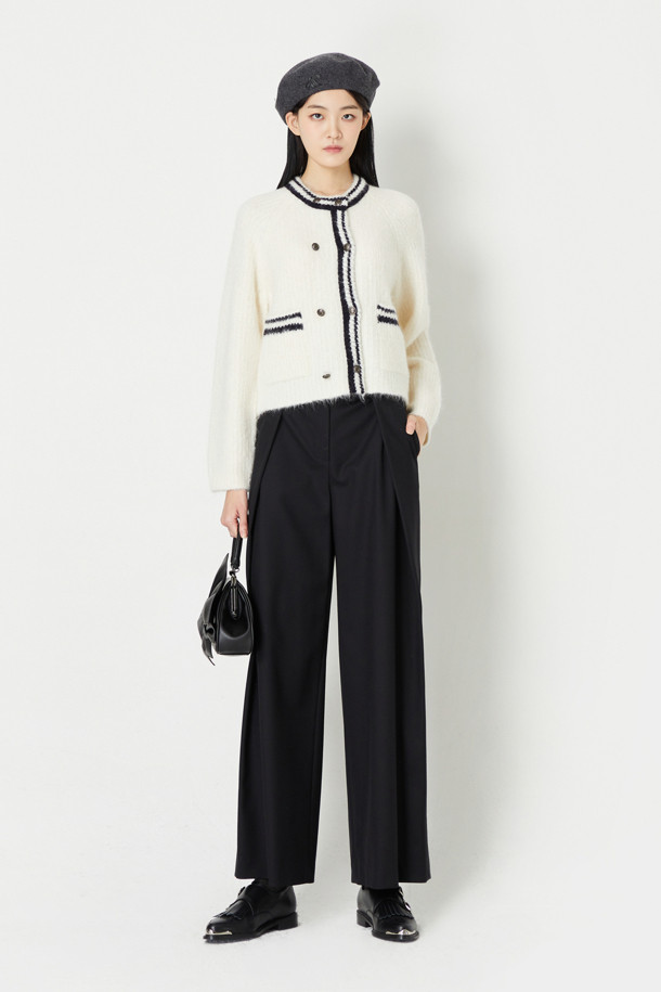 LUCKY CHOUETTE - 롱/미디팬츠 - Tuck Wide Pants