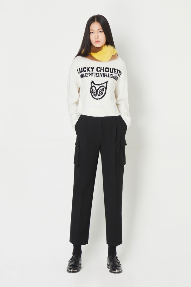 LUCKY CHOUETTE - 롱/미디팬츠 - Out Pocket Back Banding Baggy Pants