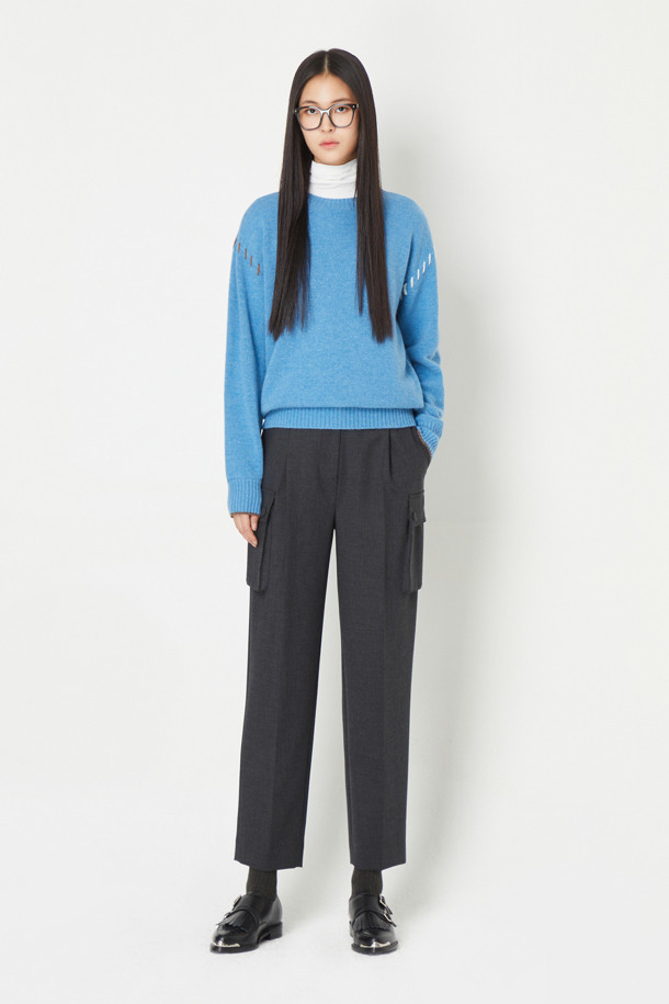 LUCKY CHOUETTE - 롱/미디팬츠 - Out Pocket Back Banding Baggy Pants