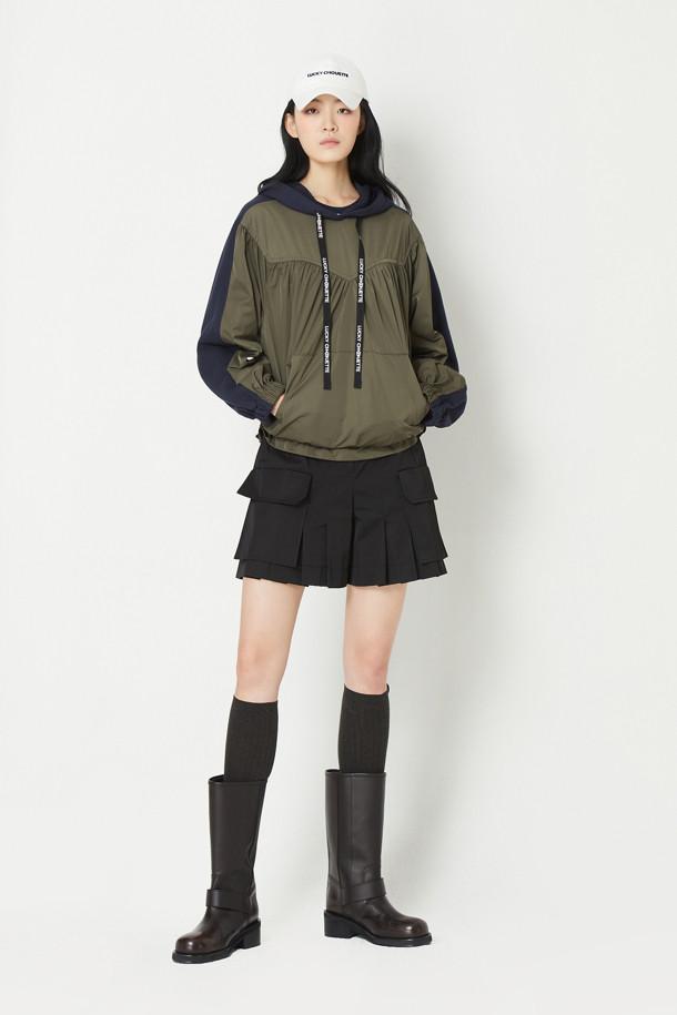 LUCKY CHOUETTE - 블라우스/셔츠 - Jersey Mix Hooded Blouse