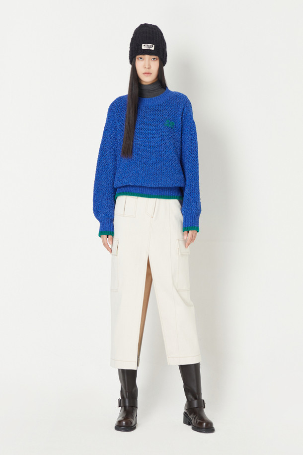 LUCKY CHOUETTE - 스웨터 - Color Block Hem Pullover