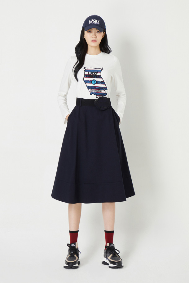 LUCKY CHOUETTE - 스커트/팬츠 - Belted Tissue Long  Skirt