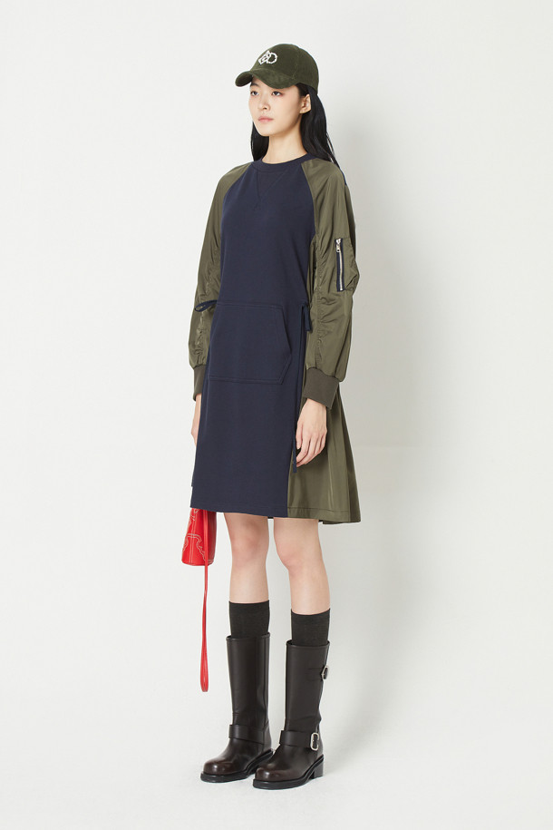 LUCKY CHOUETTE - 원피스 - Jersey Woven Mix Dress