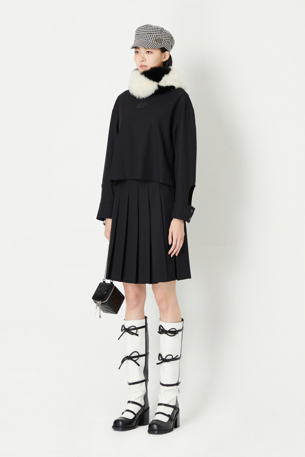 LUCKY CHOUETTE - 미디스커트 - Pleats Mid Skirt