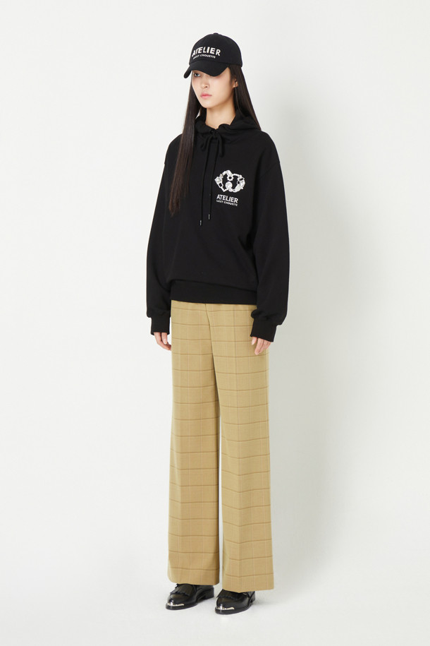 LUCKY CHOUETTE - 스커트/팬츠 - [Atelier] Double Waist Band Wide Pants (Checkered)