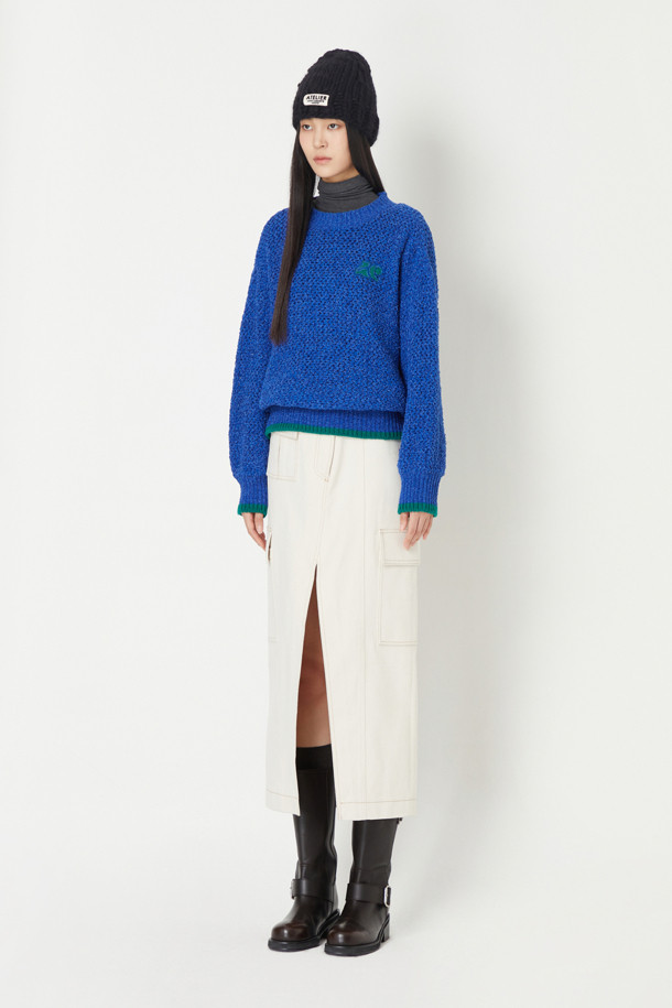 LUCKY CHOUETTE - 스웨터 - Color Block Hem Pullover