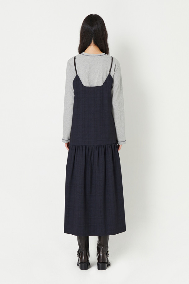 LUCKY CHOUETTE - 원피스 - Color Mix Frill Check Slip Dress