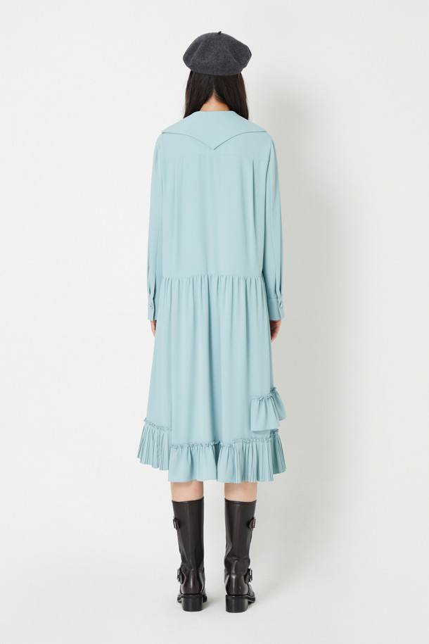 LUCKY CHOUETTE - 원피스 - Pleats Collar Long Dress