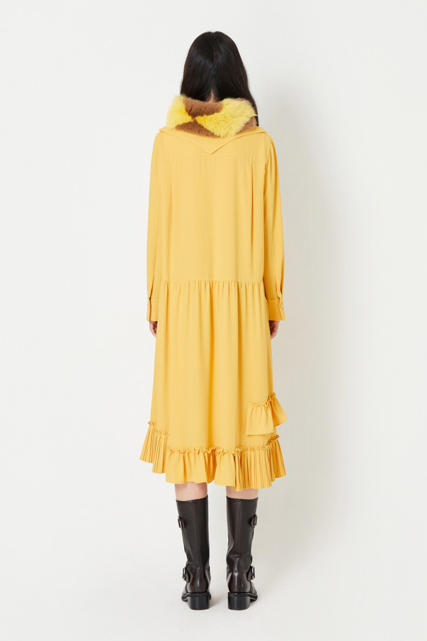 LUCKY CHOUETTE - 원피스 - Pleats Collar Long Dress