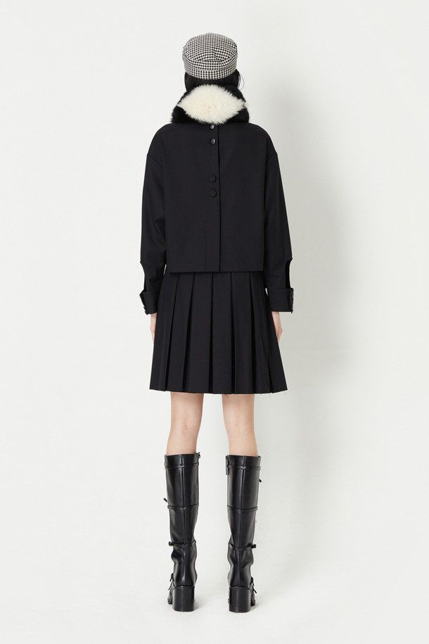 LUCKY CHOUETTE - 미디스커트 - Pleats Mid Skirt