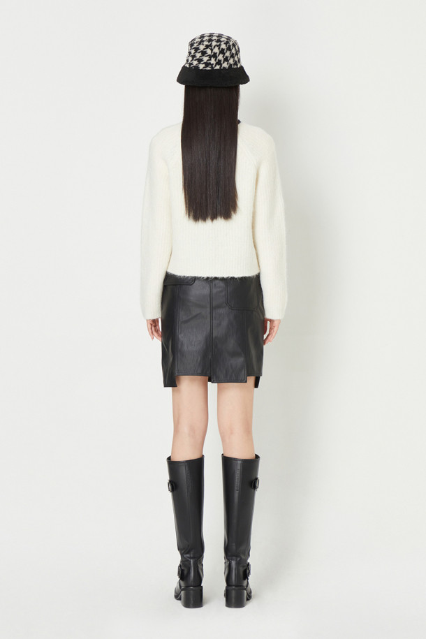 LUCKY CHOUETTE - 미니스커트 - Fake Leather H Line Skirt