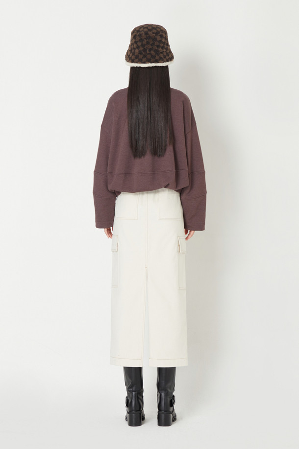 LUCKY CHOUETTE - 롱스커트 - Out Pocket Cotton H Line Long Skirt 