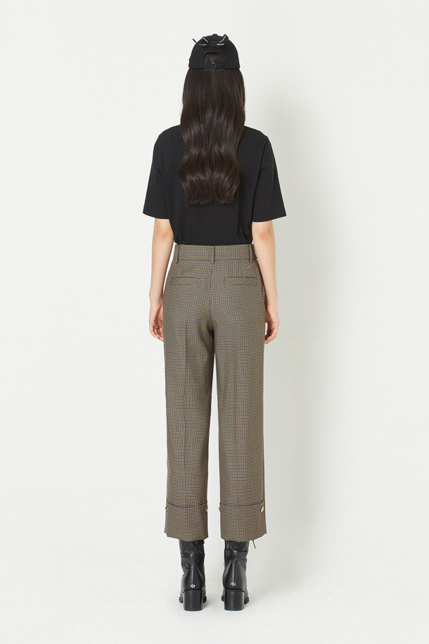 LUCKY CHOUETTE - 스커트/팬츠 - Back Cabra Button Point Check Pants