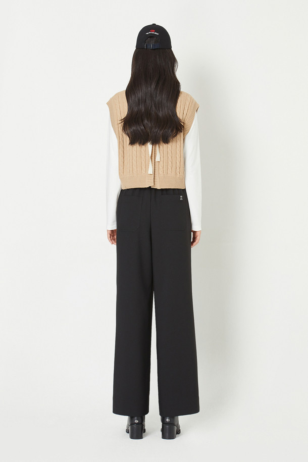 LUCKY CHOUETTE - 스커트/팬츠 - [Re-Order] Belted Back Banding Wide Pants