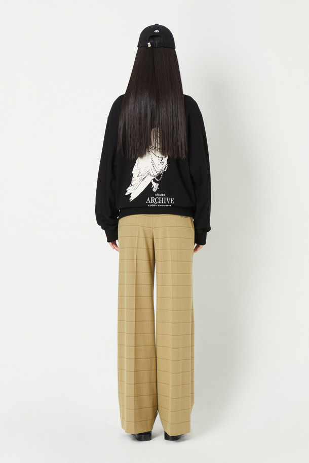 LUCKY CHOUETTE - 스커트/팬츠 - [Atelier] Double Waist Band Wide Pants (Checkered)