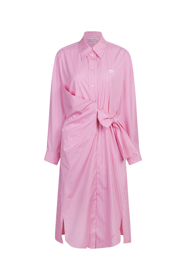 LUCKY CHOUETTE - 원피스 - Ribbon Point Striped Shirt Type Dress