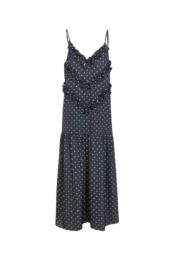 LUCKY CHOUETTE - 원피스 - [셀럽착용] Color Mix Frill Dot Slip Dress