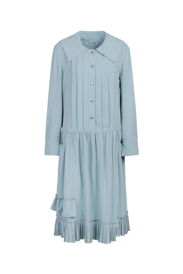 LUCKY CHOUETTE - 원피스 - Pleats Collar Long Dress