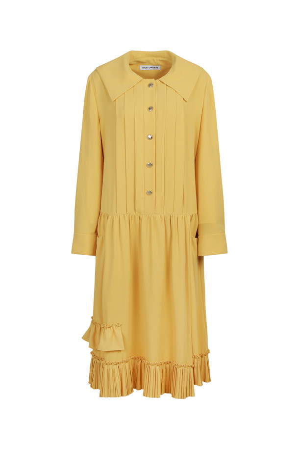 LUCKY CHOUETTE - 원피스 - Pleats Collar Long Dress