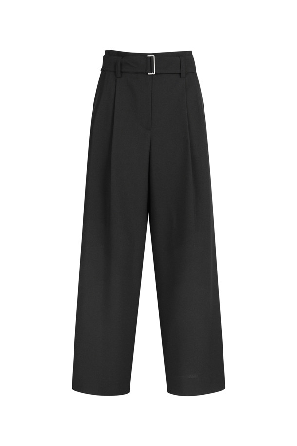 LUCKY CHOUETTE - 스커트/팬츠 - [Re-Order] Belted Back Banding Wide Pants