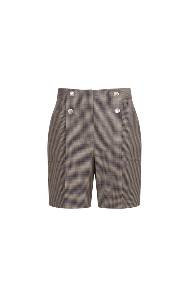 LUCKY CHOUETTE - 스커트/팬츠 - Button Point Solid Short Pants