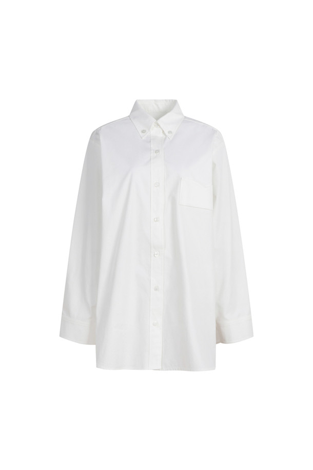 LUCKY CHOUETTE - 블라우스 - [셀럽착용] Back Embroidery Point Cotton Shirt Blouse